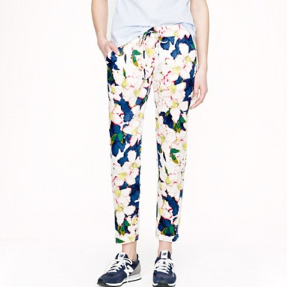 J. Crew Drawstring Floral Pants